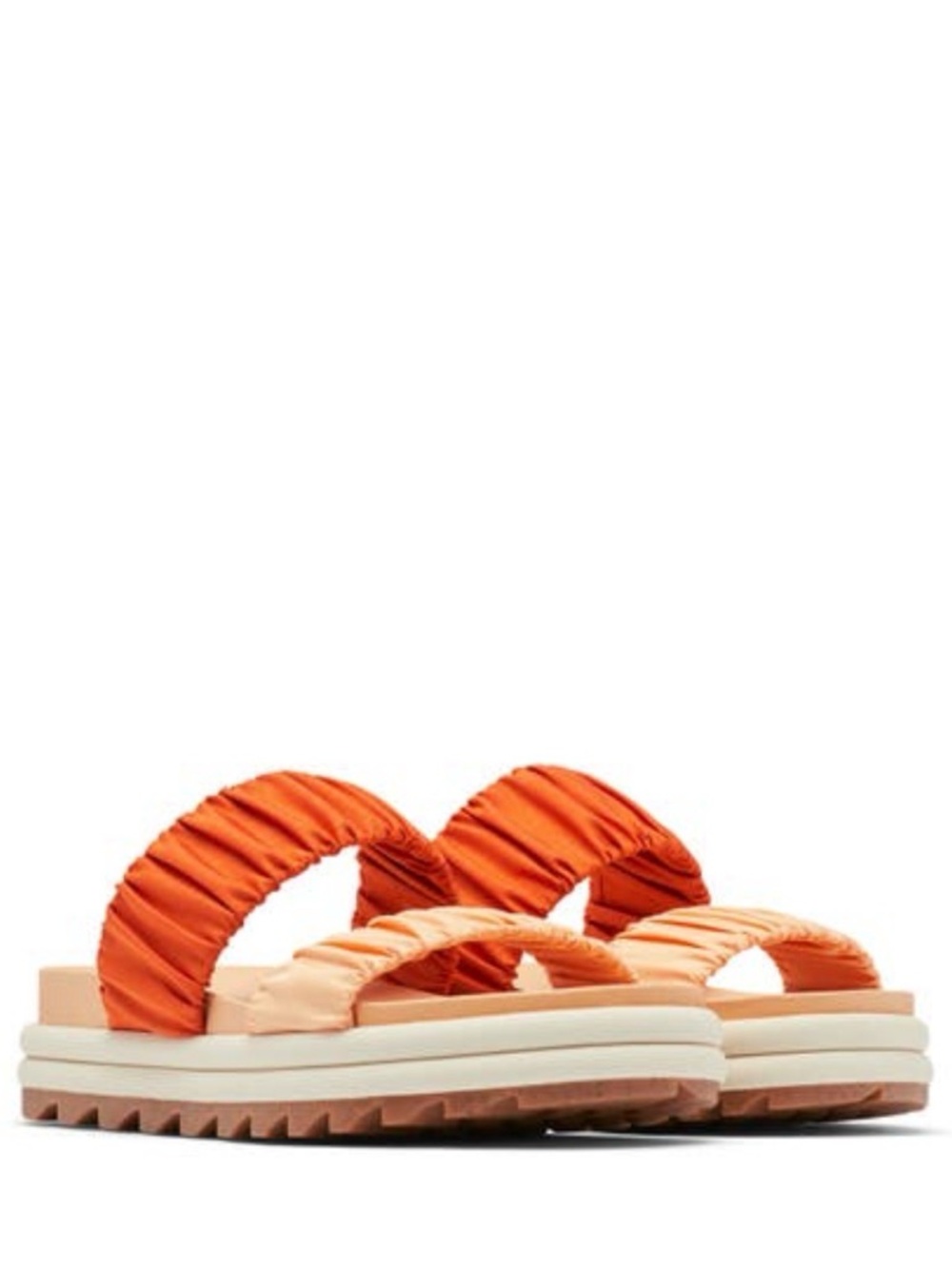 SOREL x prAna sandals Roaming Two Strap Slide sandals in orange & cream